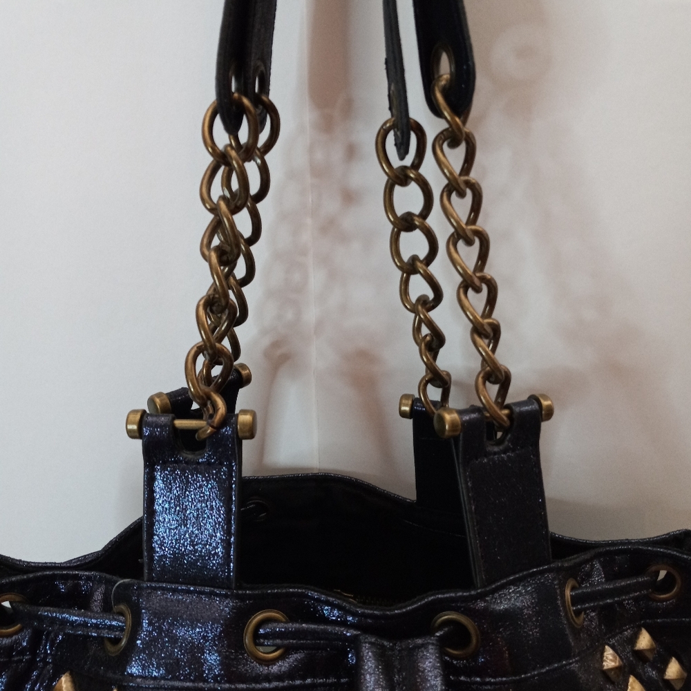 Disney Store Nightmare Before Christmas Metallic Studded Bucket Bag - Picture 4 of 12